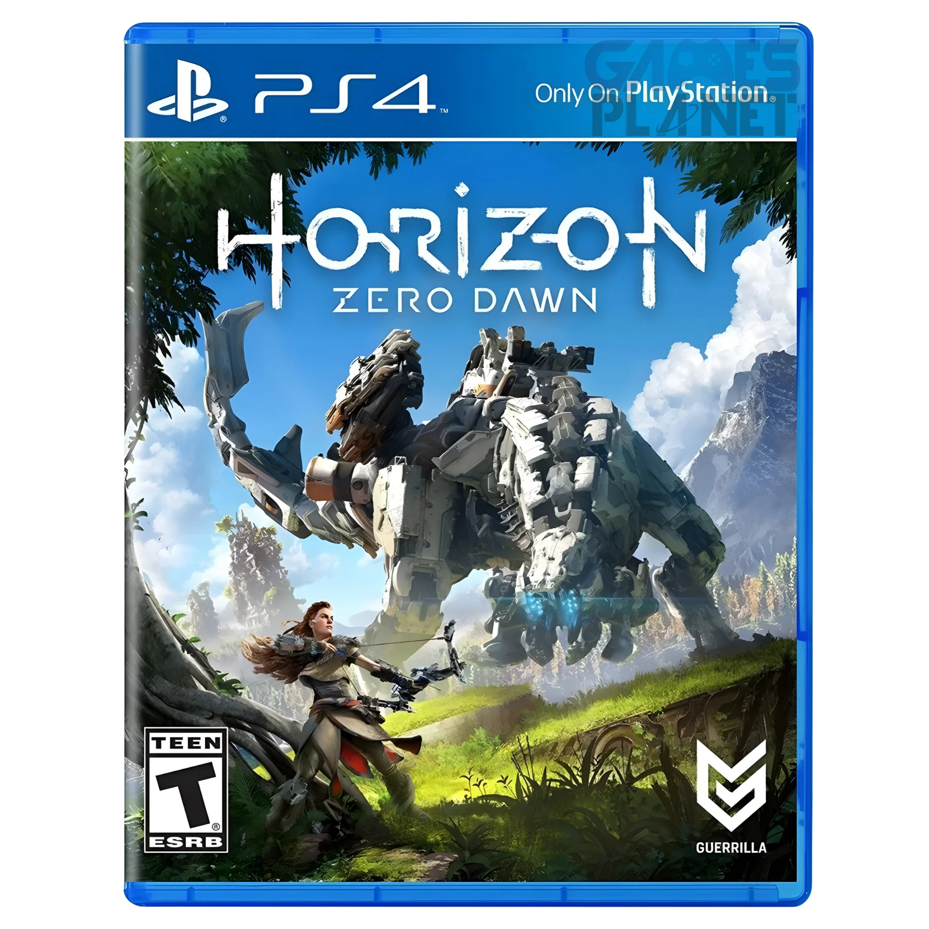 Horizon Zero Dawn PS4 action RPG game with Aloy hunting machines