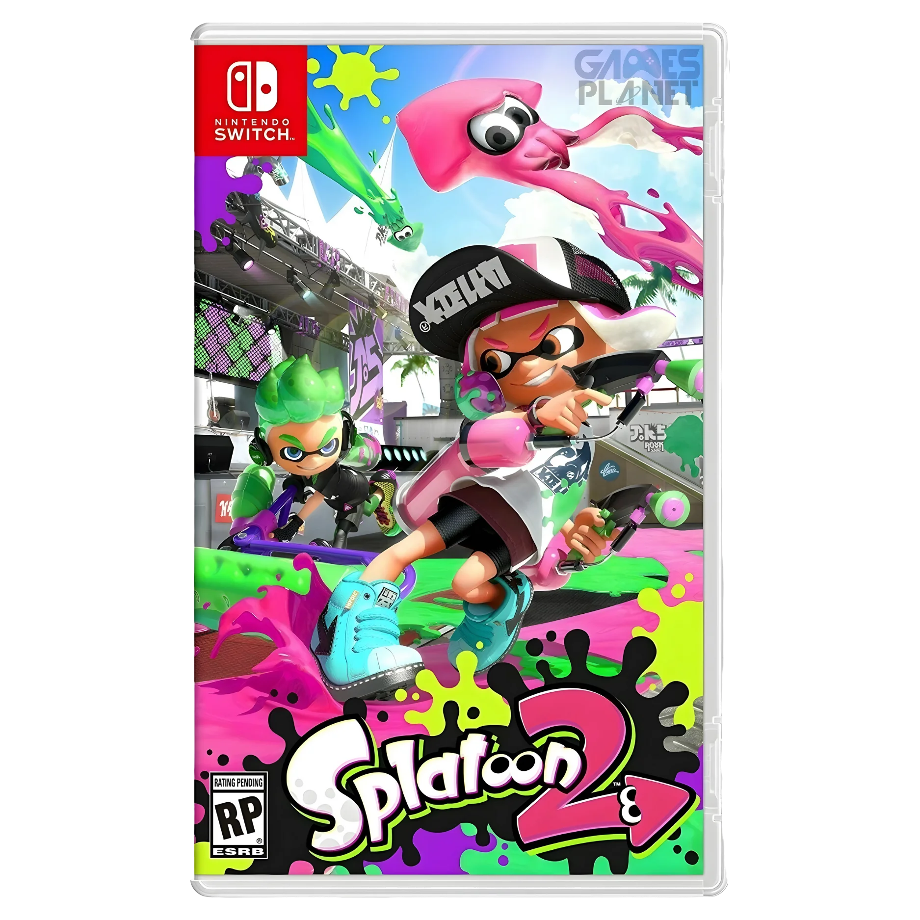 Splatoon 2 Nintendo Switch 4v4 multiplayer shooter game cartridge