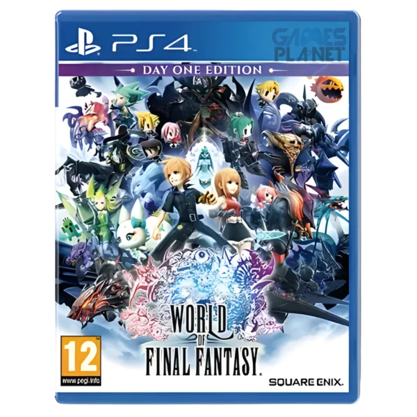 World of Final Fantasy PS4 gameplay chibi characters battle
