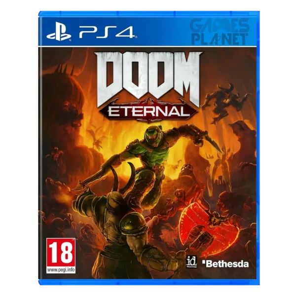 Doom Eternal PS4 fast-paced demon combat gameplay scene