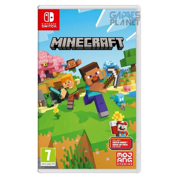 minecraft nintendo switch gameplay showing player mining blocks underground