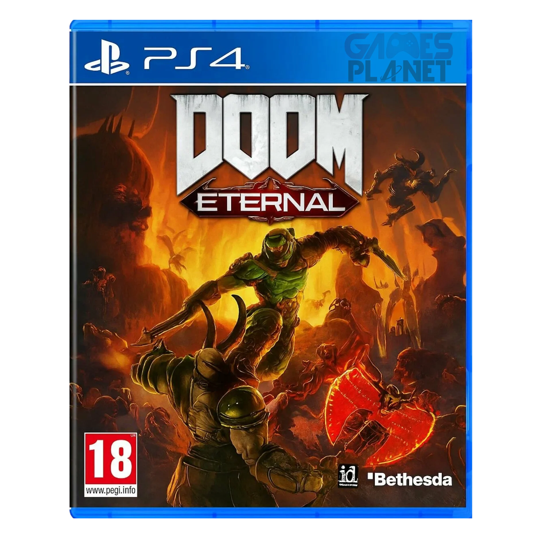 Doom Eternal PS4 fast-paced demon combat gameplay scene