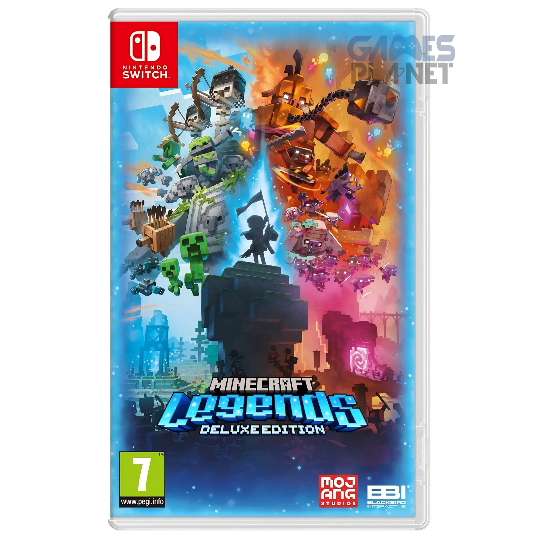 Minecraft Legends Deluxe Switch battle gameplay strategy