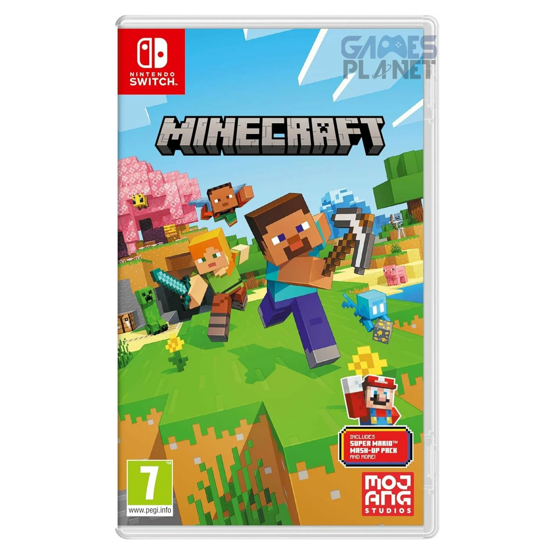 minecraft nintendo switch gameplay showing player mining blocks underground