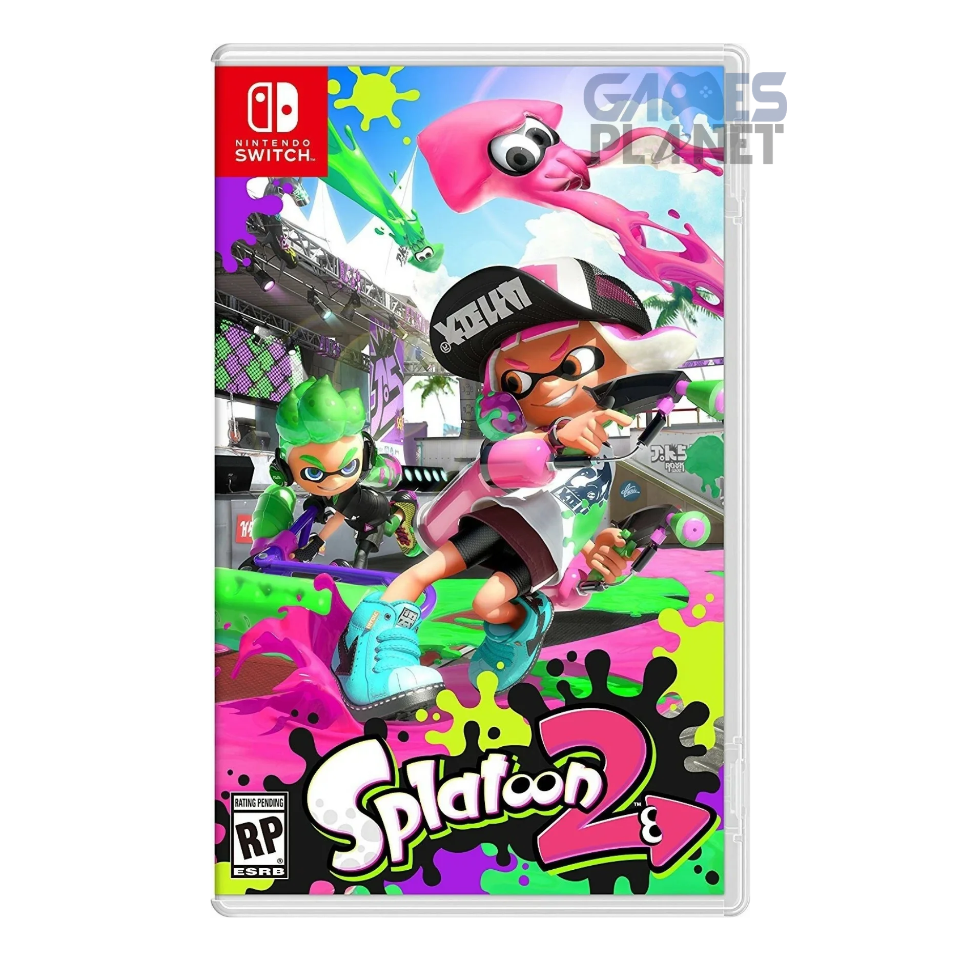 Splatoon 2 Switch colorful multiplayer shooter action scene