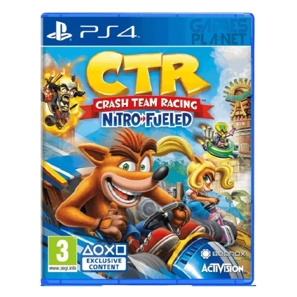 crash team racing ps4 gameplay showing crash bandicoot driving kart at high speed