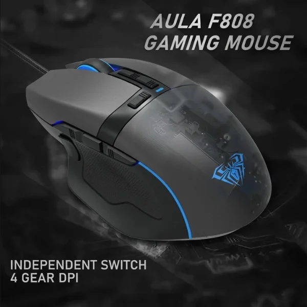 AULA F808 Wired RGB Gaming USB Mouse