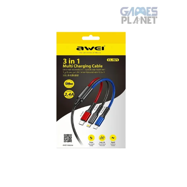 AWEI CL-971 3-in-1 Multi Charging Cable