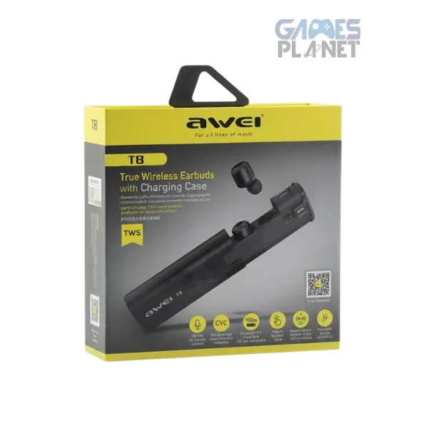 AWEI T8 True Wireless Bluetooth Earbuds with Charging Case