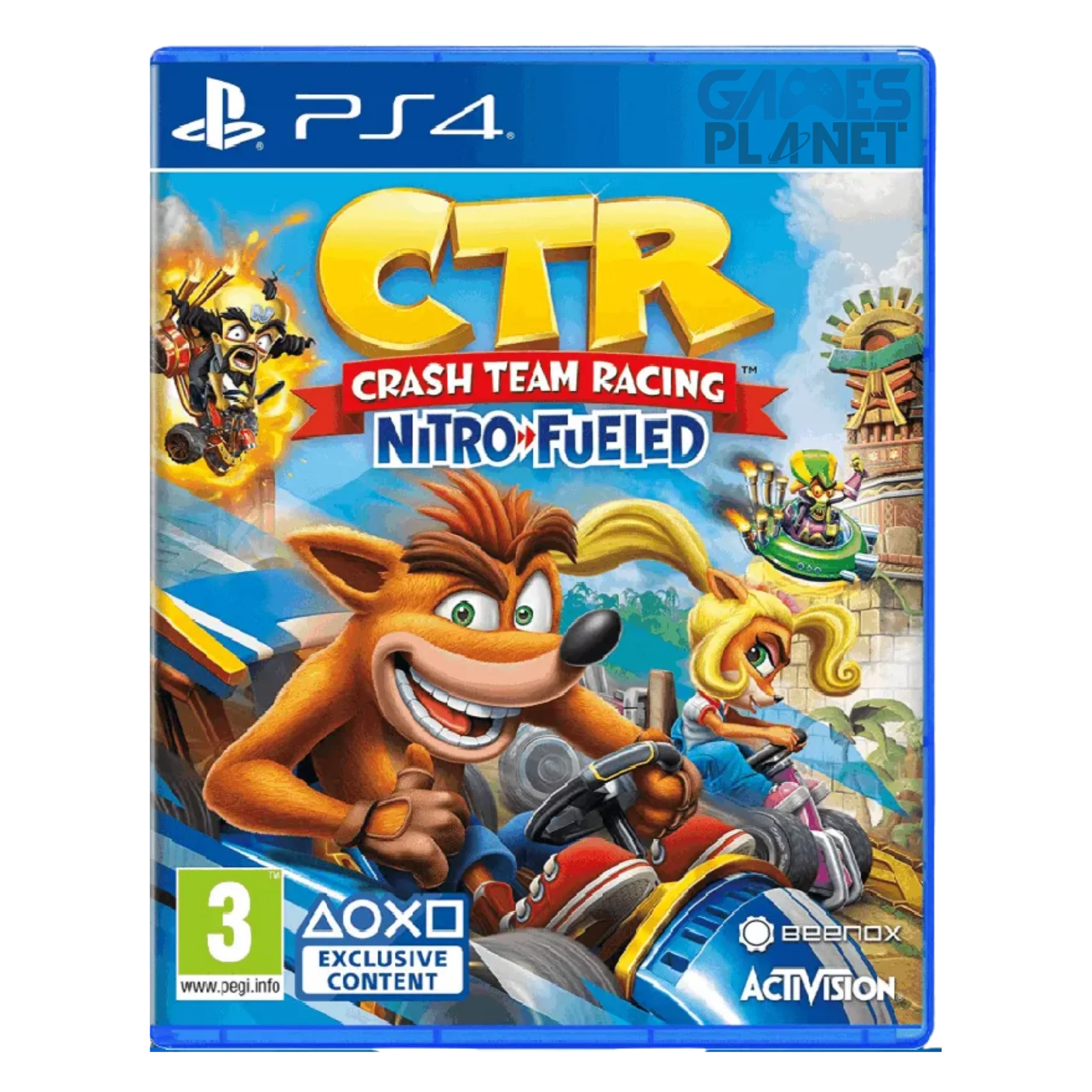 crash team racing ps4 gameplay showing crash bandicoot driving kart at high speed