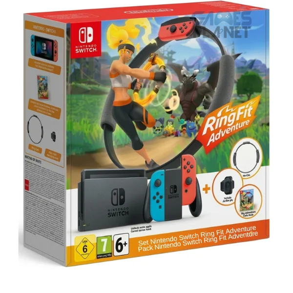 Ring Fit Adventure Nintendo Switch Game with Ring-Con and Leg Strap Accessories