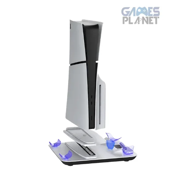 DOBE PS5 Slim Cooling Stand with Dual Cooling Fans and Dual Controller Charging Dock for PlayStation 5 Slim